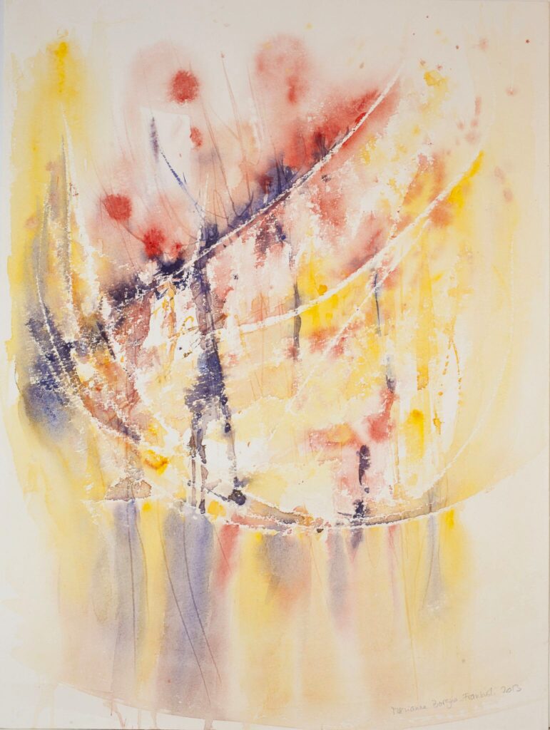 Peinture abstraite 'Soundpainting n°2' de Marianne Borgna-Fransioli – Aquarelle Winsor & Newton sur papier Hahnemühle