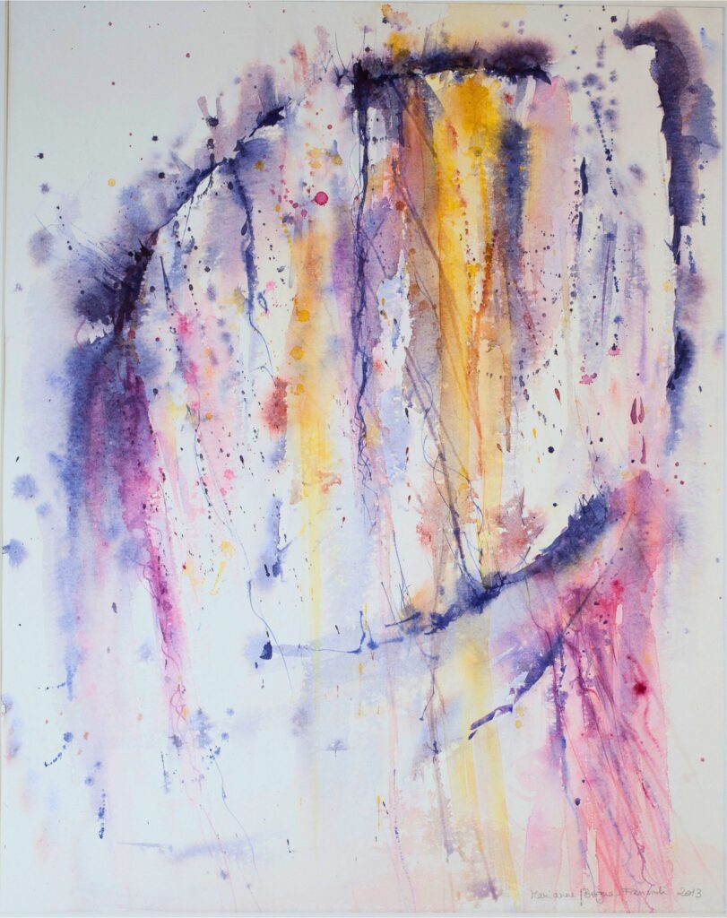 Peinture abstraite 'Soundpainting n°3' de Marianne Borgna-Fransioli – Aquarelle Winsor & Newton sur papier Hahnemühle