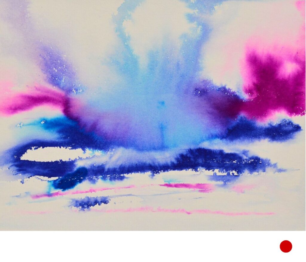 Peinture abstraite 'Impro ciel' de Marianne Borgna-Fransioli – Aquarelle Winsor & Newton sur papier Hahnemühle