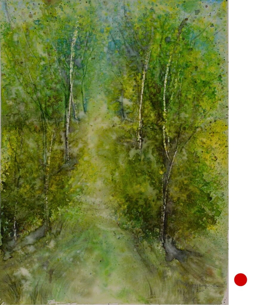 Peinture abstraite 'Été' de Marianne Borgna-Fransioli – Aquarelle Winsor & Newton sur papier Hahnemühle