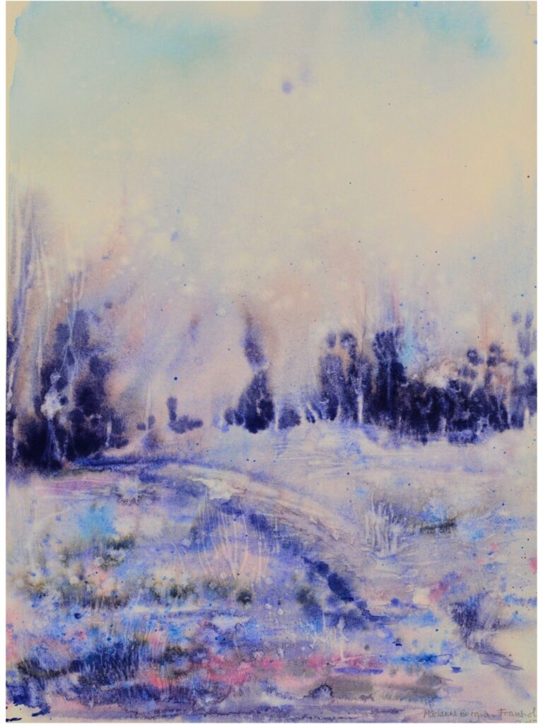 Peinture abstraite 'vendredi 2 décembre n°2' de Marianne Borgna-Fransioli – Aquarelle Winsor & Newton sur papier Hahnemühle