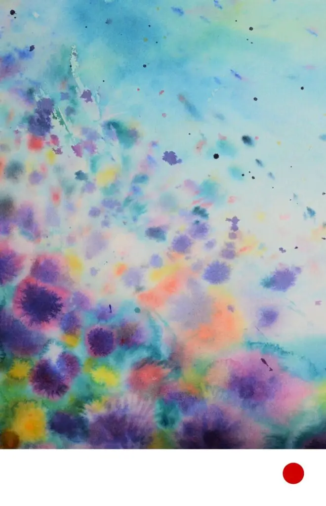 Peinture abstraite 'Sous l'océan n°1' de Marianne Borgna-Fransioli – Aquarelle Winsor & Newton sur papier Hahnemühle