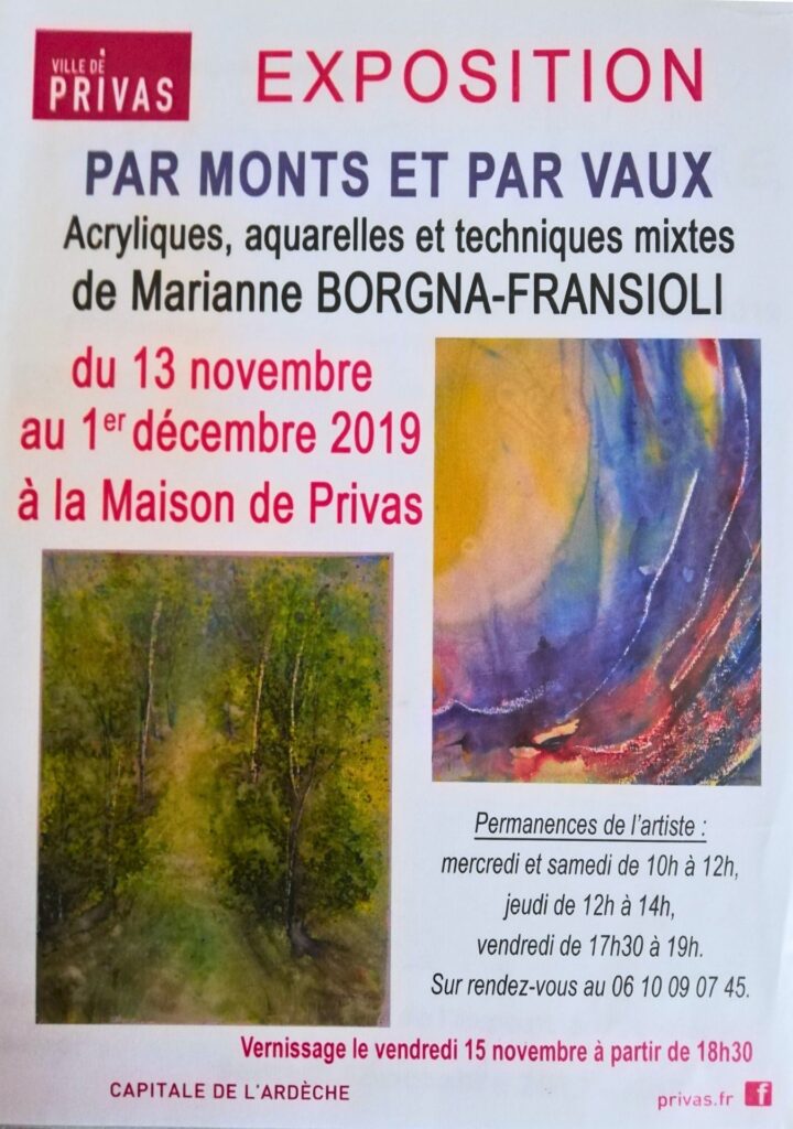 Affiche Exposition de Marianne-Borgna-Fransioli, Par monts et par vaux